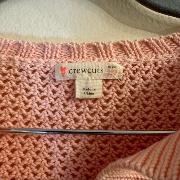 Crewcut JCrew Youth Girls Pink Pullover Crotchet Knit Sweater Size 12 - Picture 2 of 3